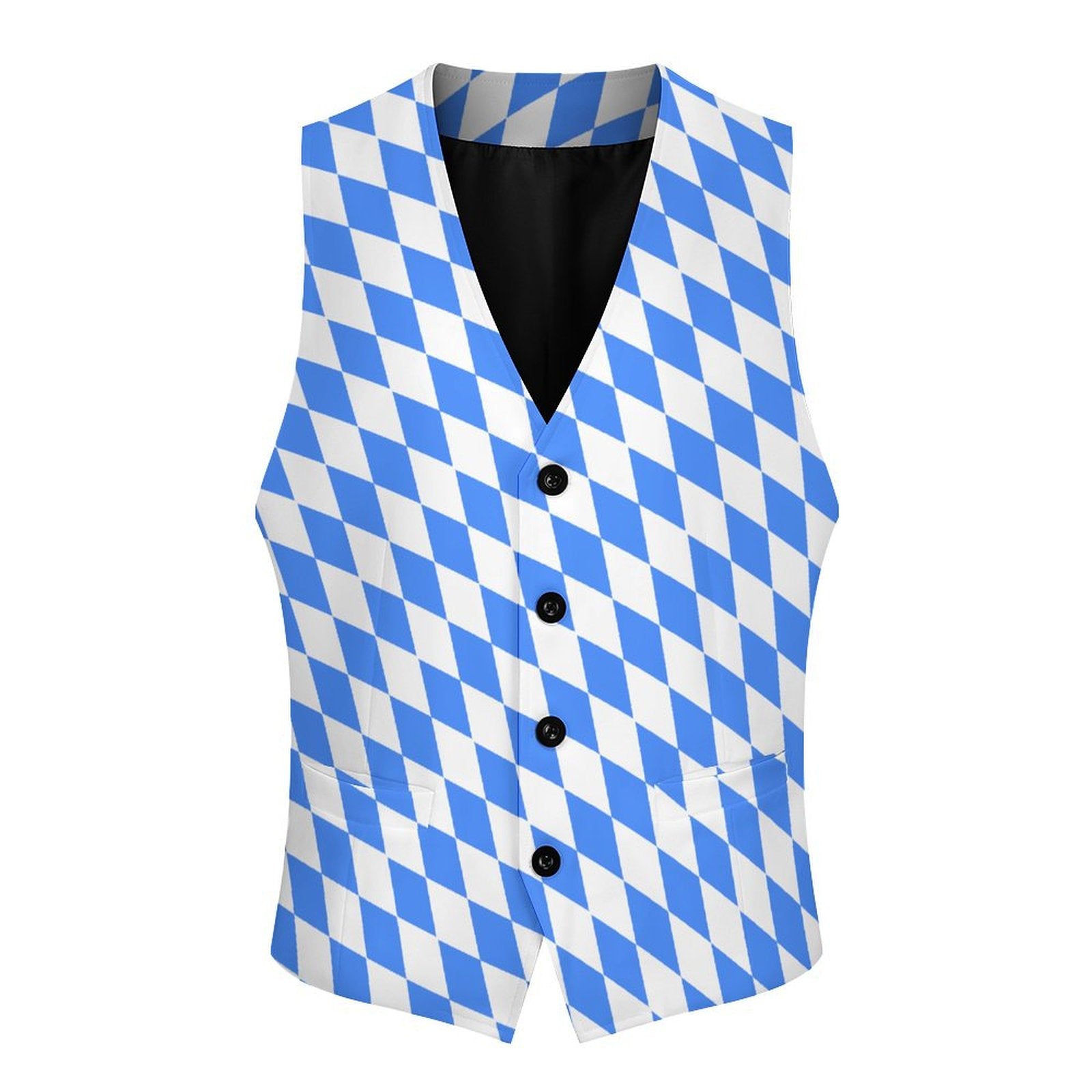 Oktoberfest Bavarian Check Men's Sleeveless Suit Vest