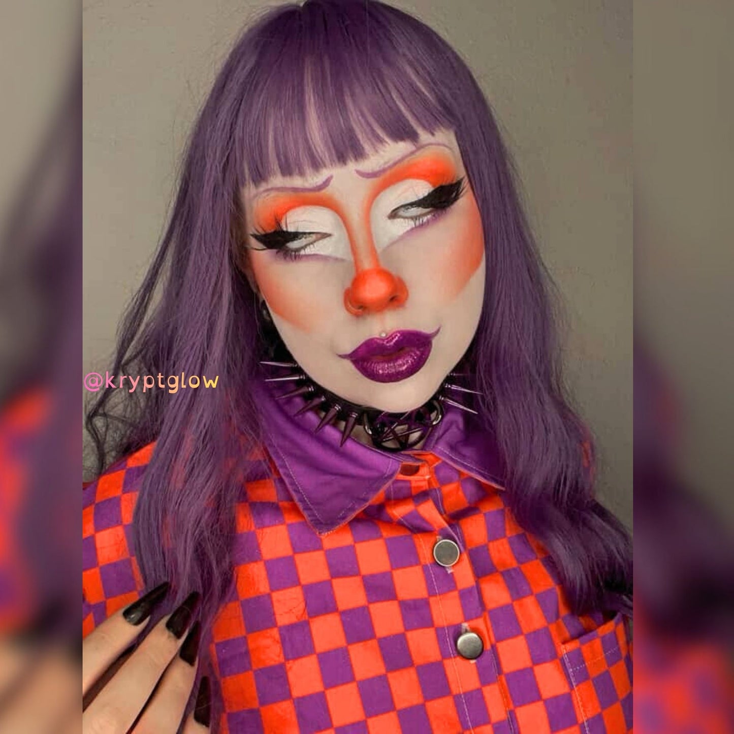 Orange You Grape Tangerine Purple Checker Bolero
