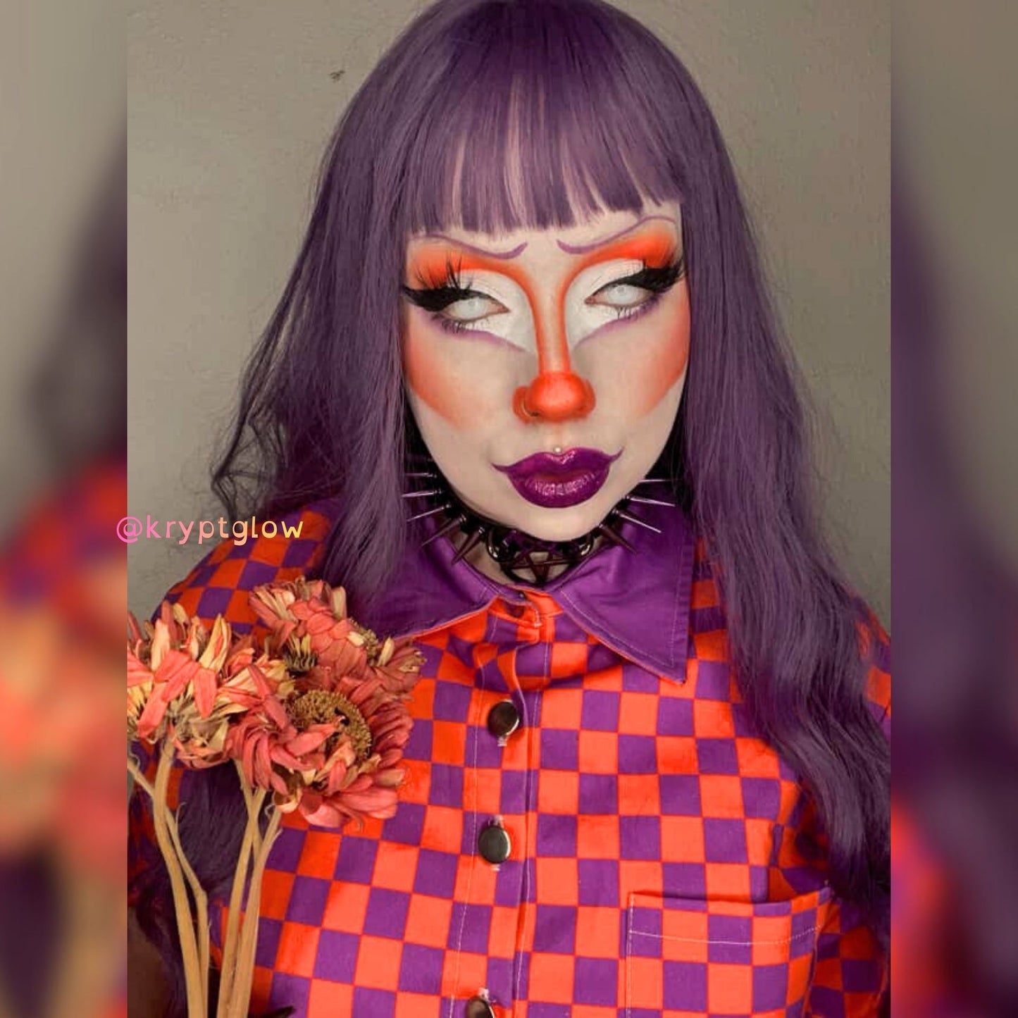 Orange You Grape Tangerine Purple Checker Bolero