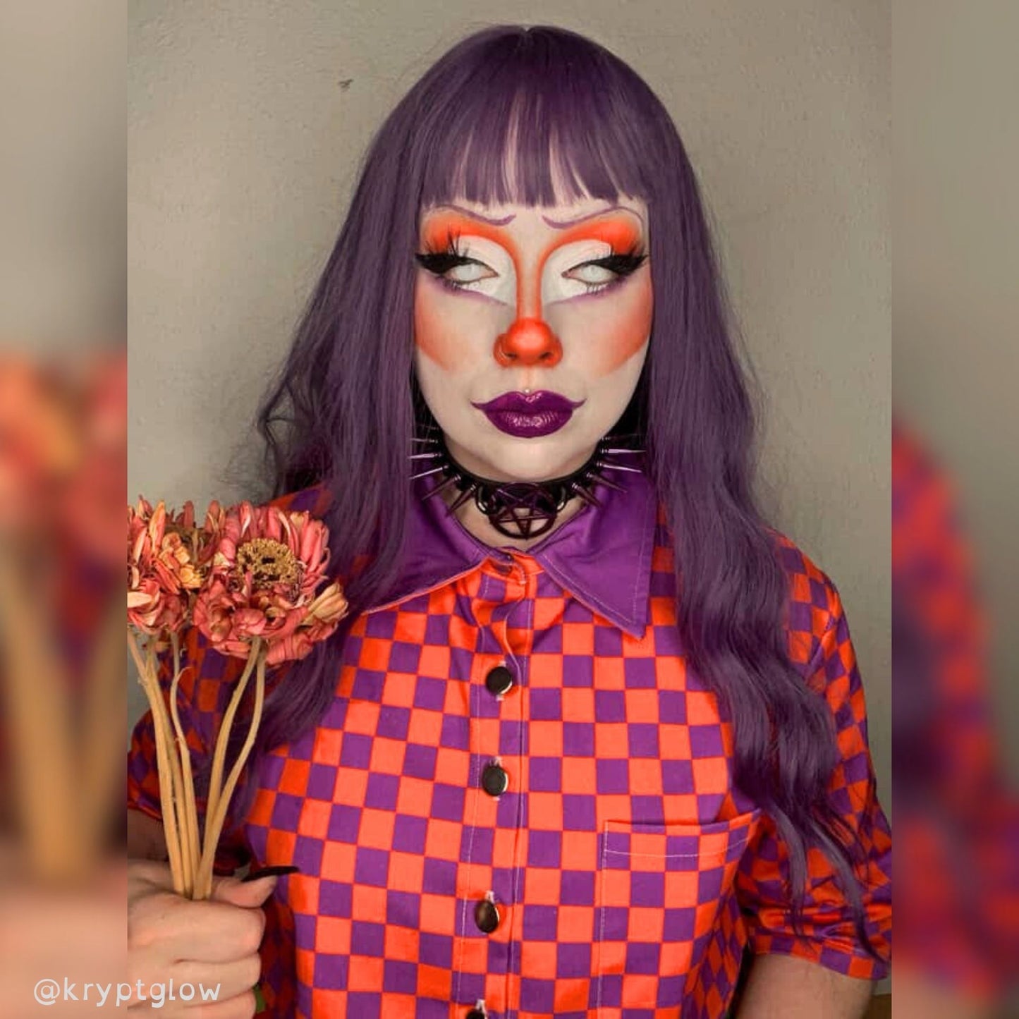 Orange You Grape Tangerine Purple Checker Bolero