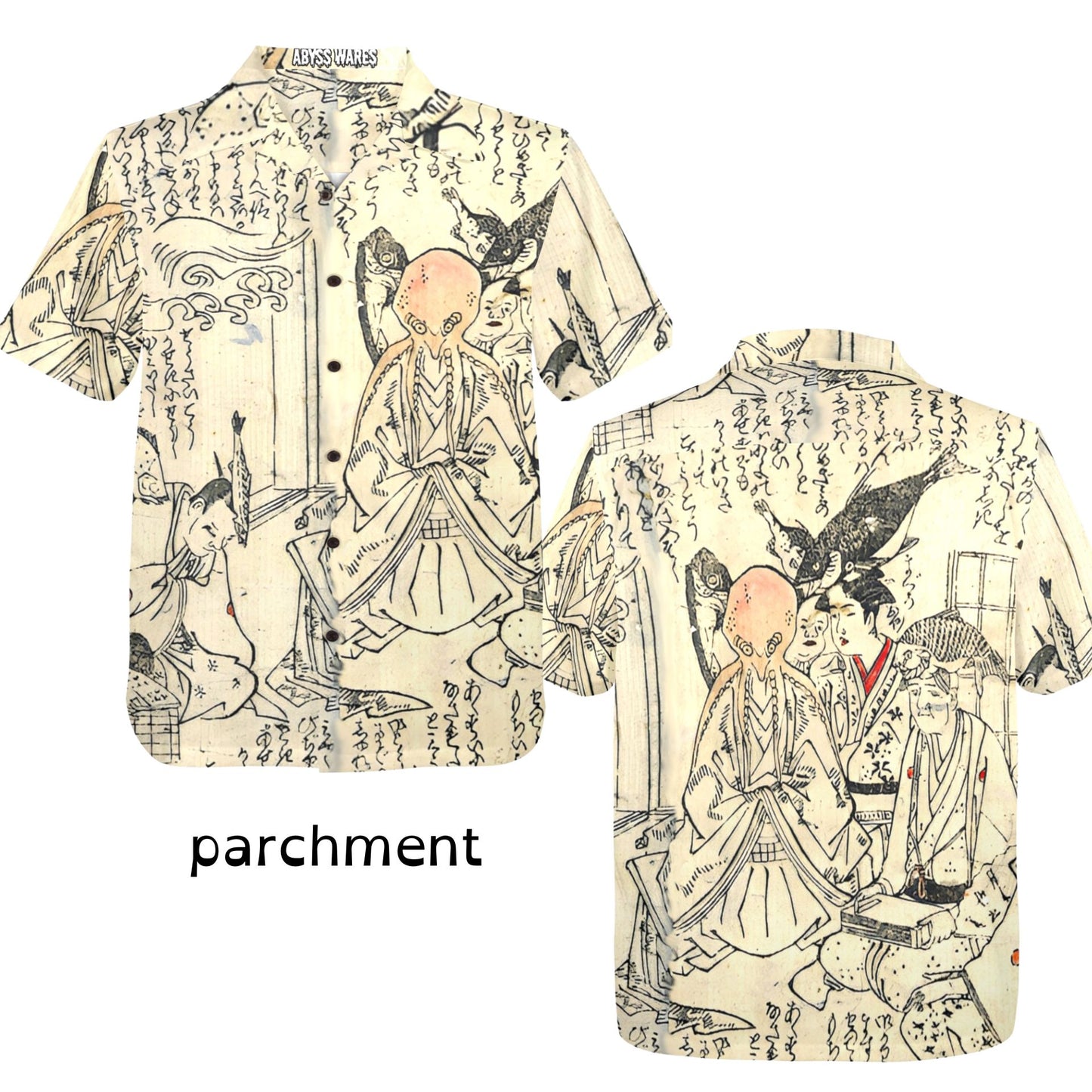 Ukiyoe Cthulhu Mens Hawaiian Shirt