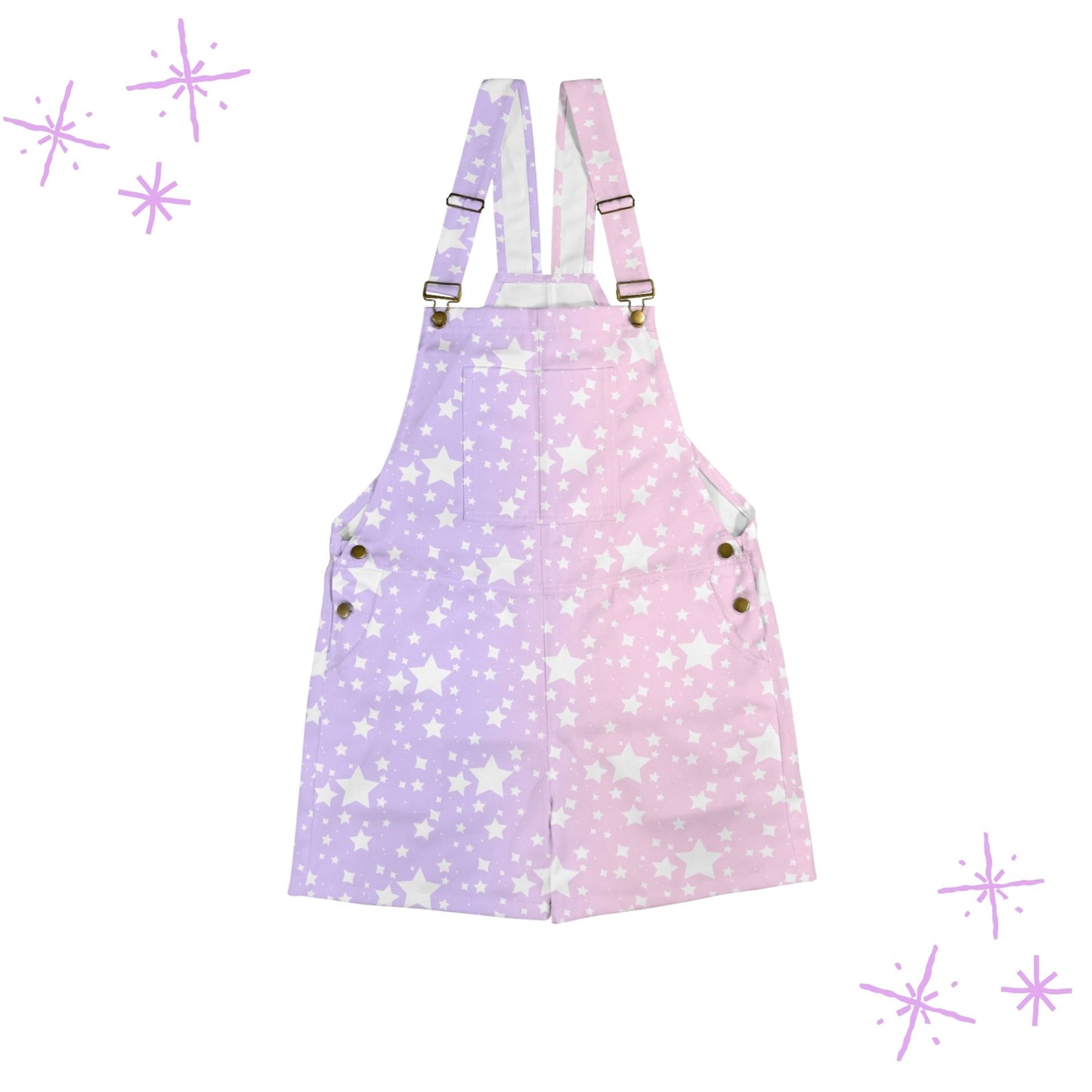 Yume Pastel Stardust Shortie Overalls