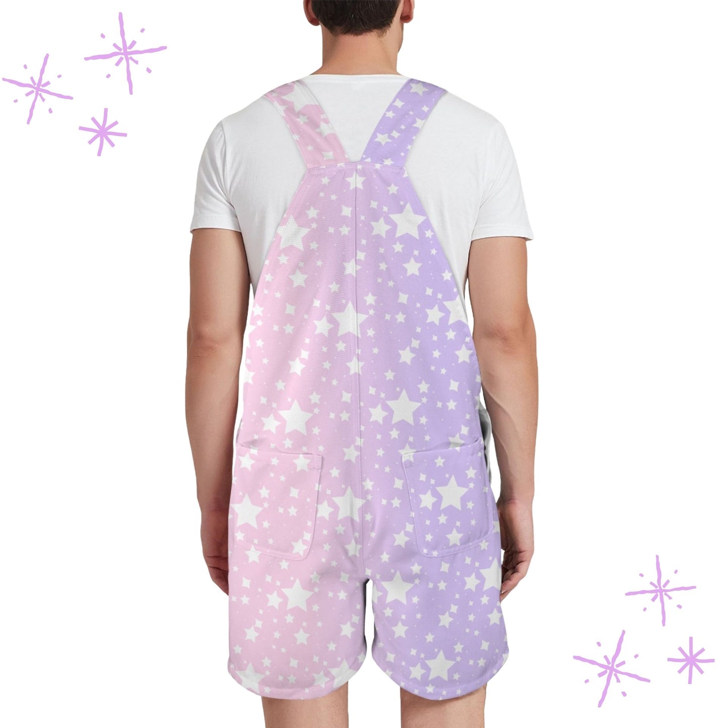 Yume Pastel Stardust Shortie Overalls