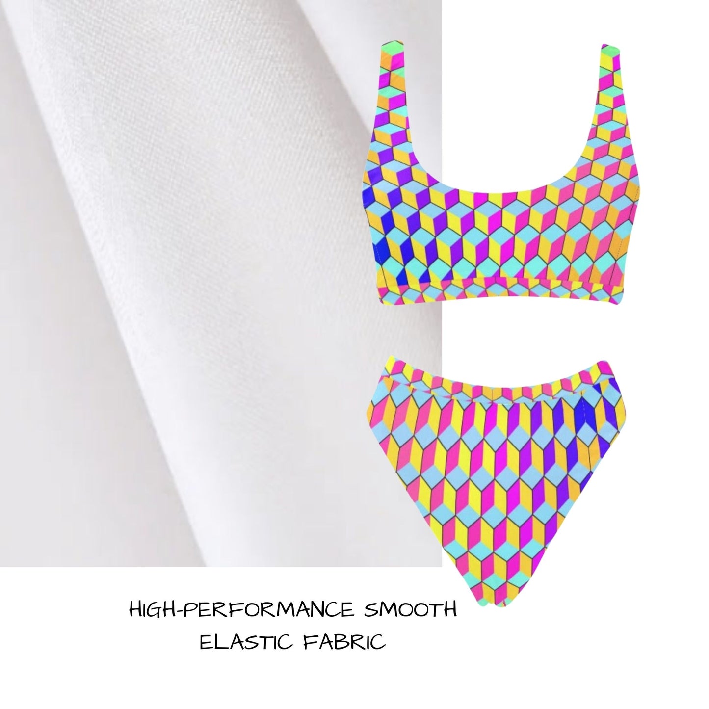 Rainbow Blox Sporty Rave Bikini Set