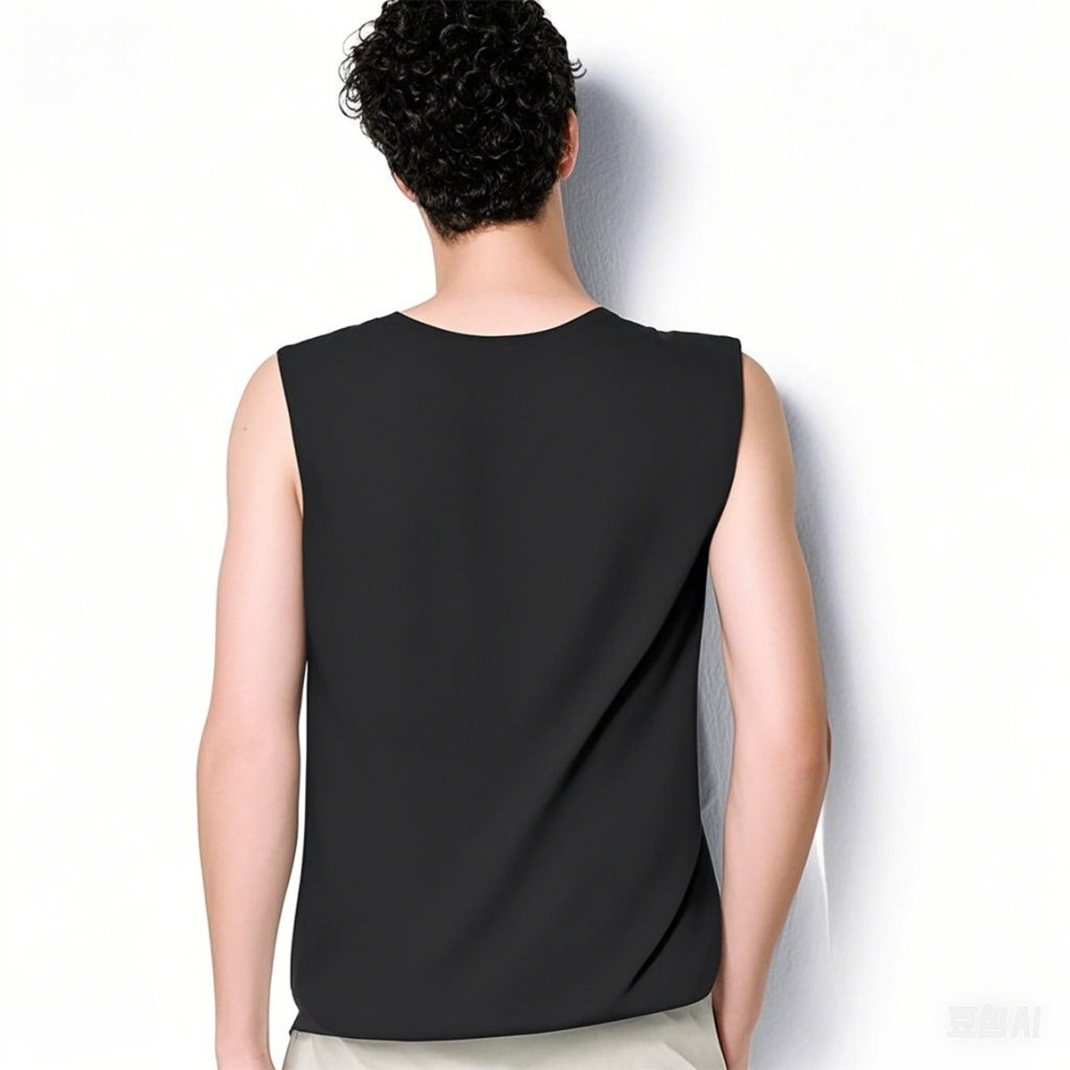 black cotton mens muscle tank
