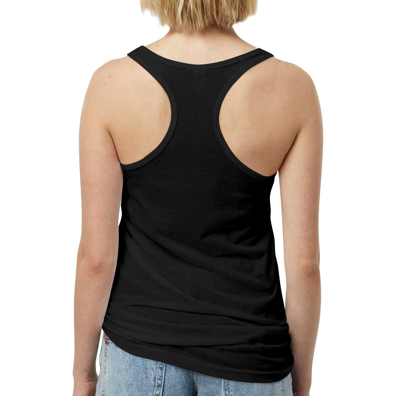 racerback style black tank top