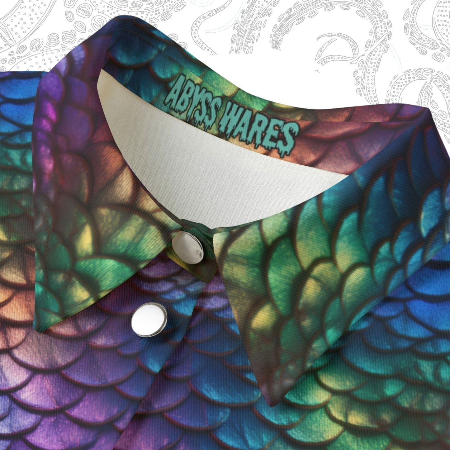 Rainbow Fish Scale Bolero Cropped Cotton Twill Jacket Scenecore Mermaidcore Crop Coat 3/4 Sleeves