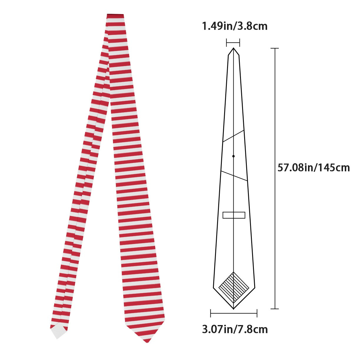 Ringelbund Red White Stripe Necktie