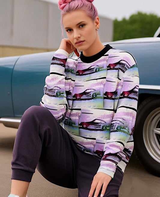 Gas Pump Grunge Pullover Cotton Sweatshirt