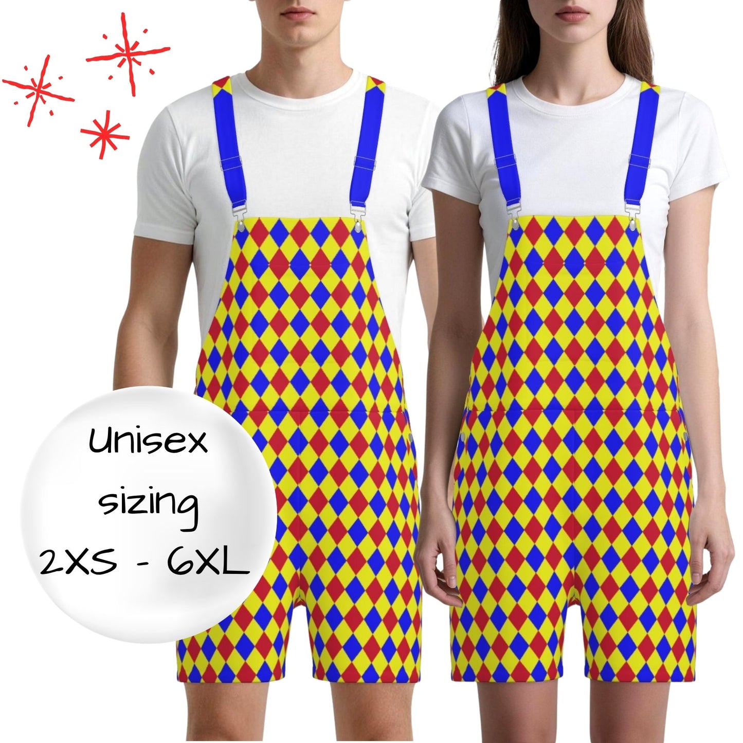 Carnival Chaos shortie overalls