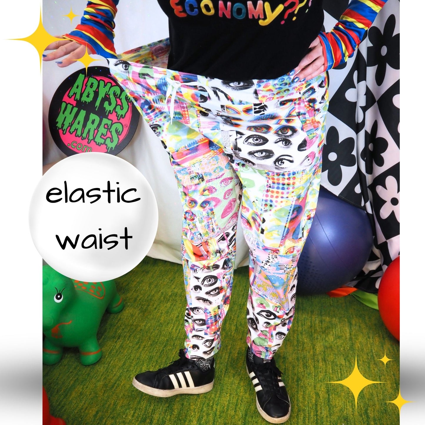 Eyes Glitch Soft Cotton Clown Pants