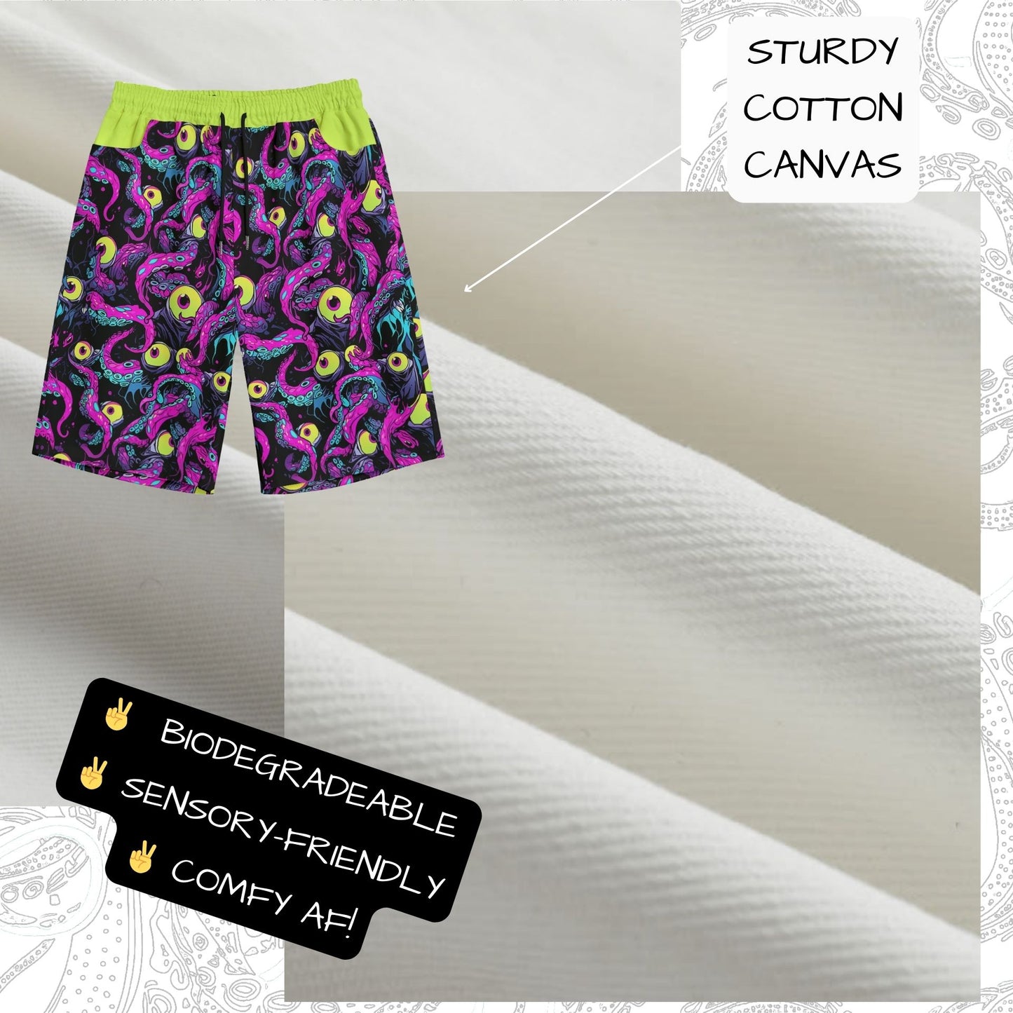 The Shoggy Shorts! Weirdcore Tentacle Eyeball Cotton Jorts