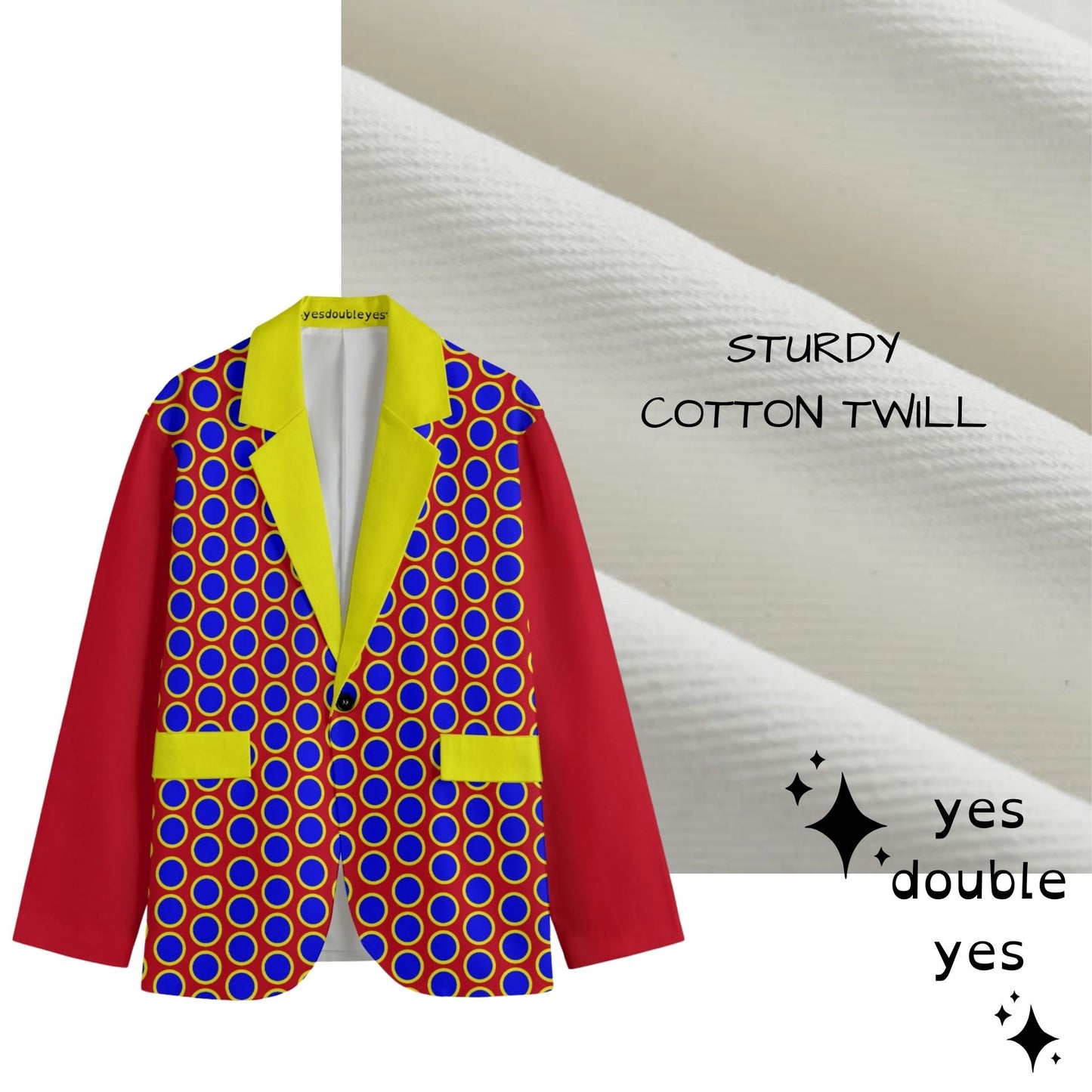 Clown Dot Blazer Cotton Sport Coat Clowncore Formal Jacket