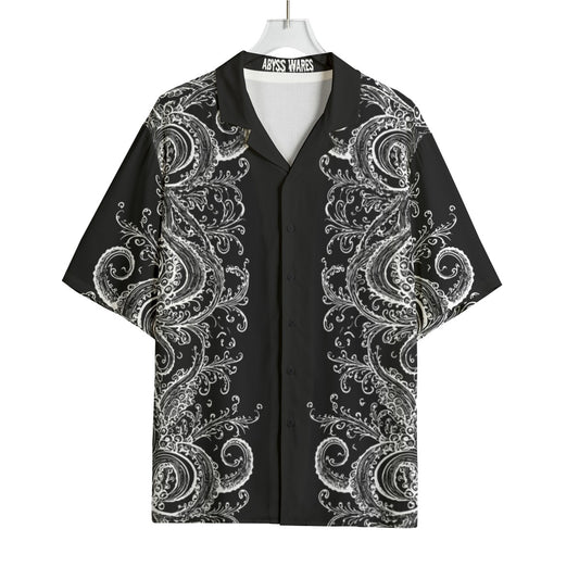 Tiki Tentacle Shirt Rayon Cthulhu Bowling Shirt Weirdcore Cryptid Lovecraftian Horror Gothic Nautical Sea Monster