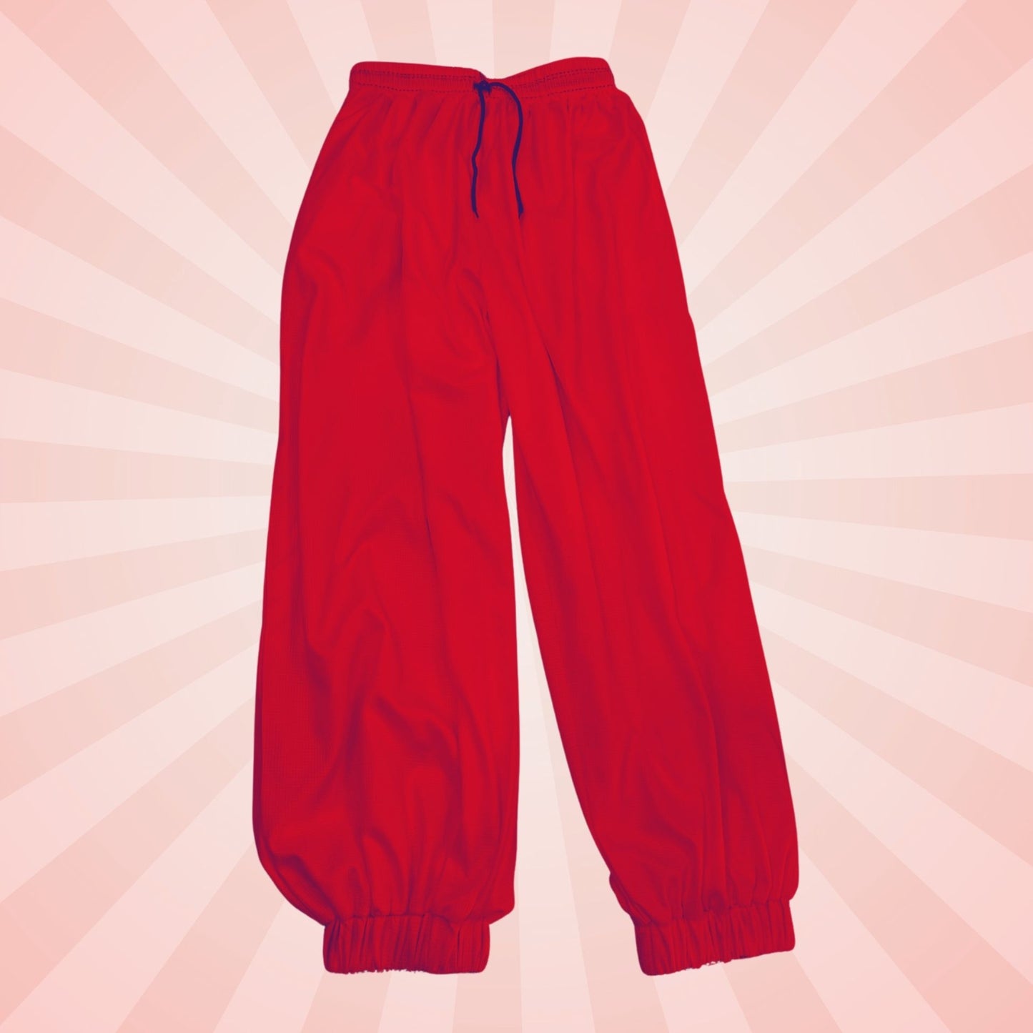 Slashed Jester Pantaloons Maroon Red Black