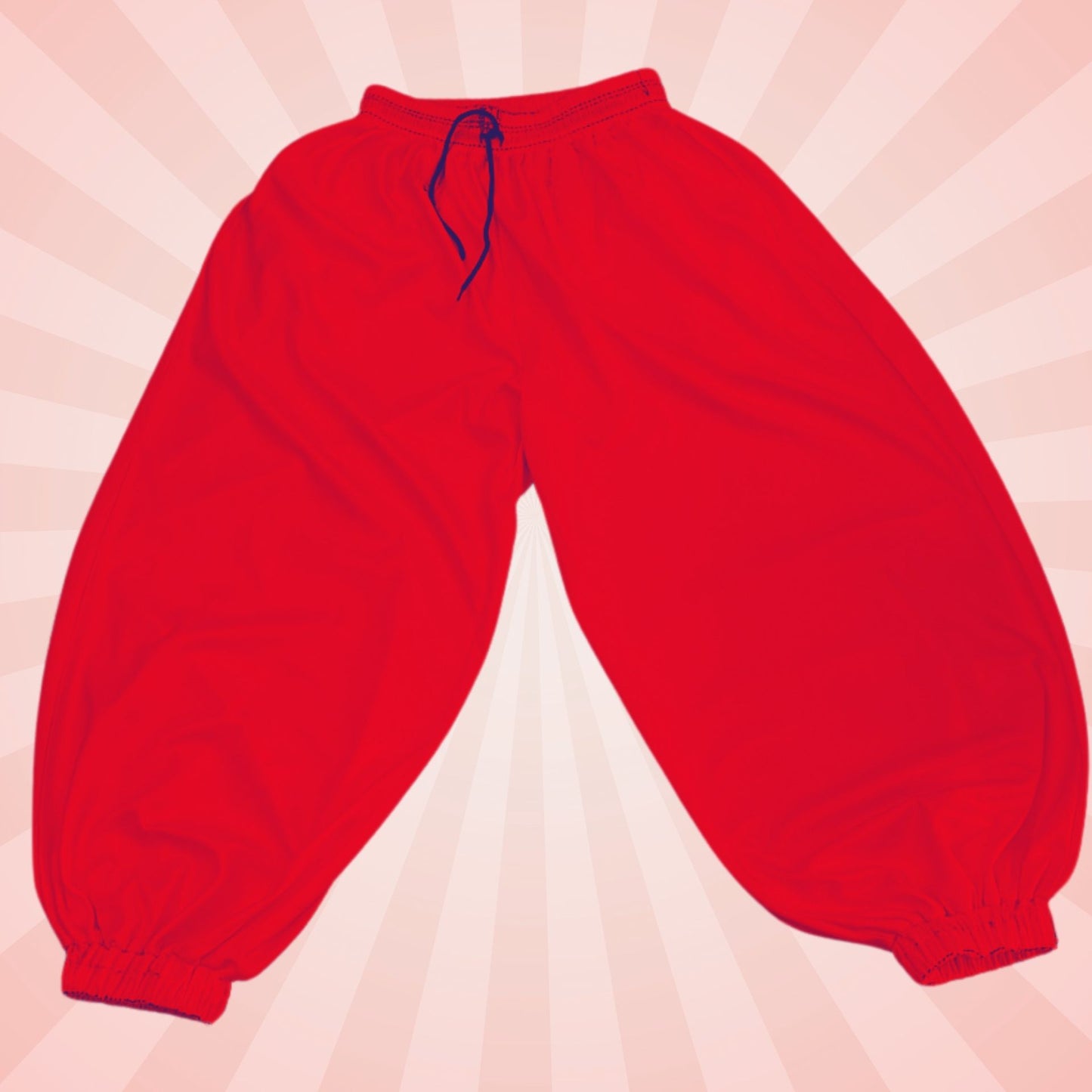 Slashed Jester Pantaloons Maroon Red Black