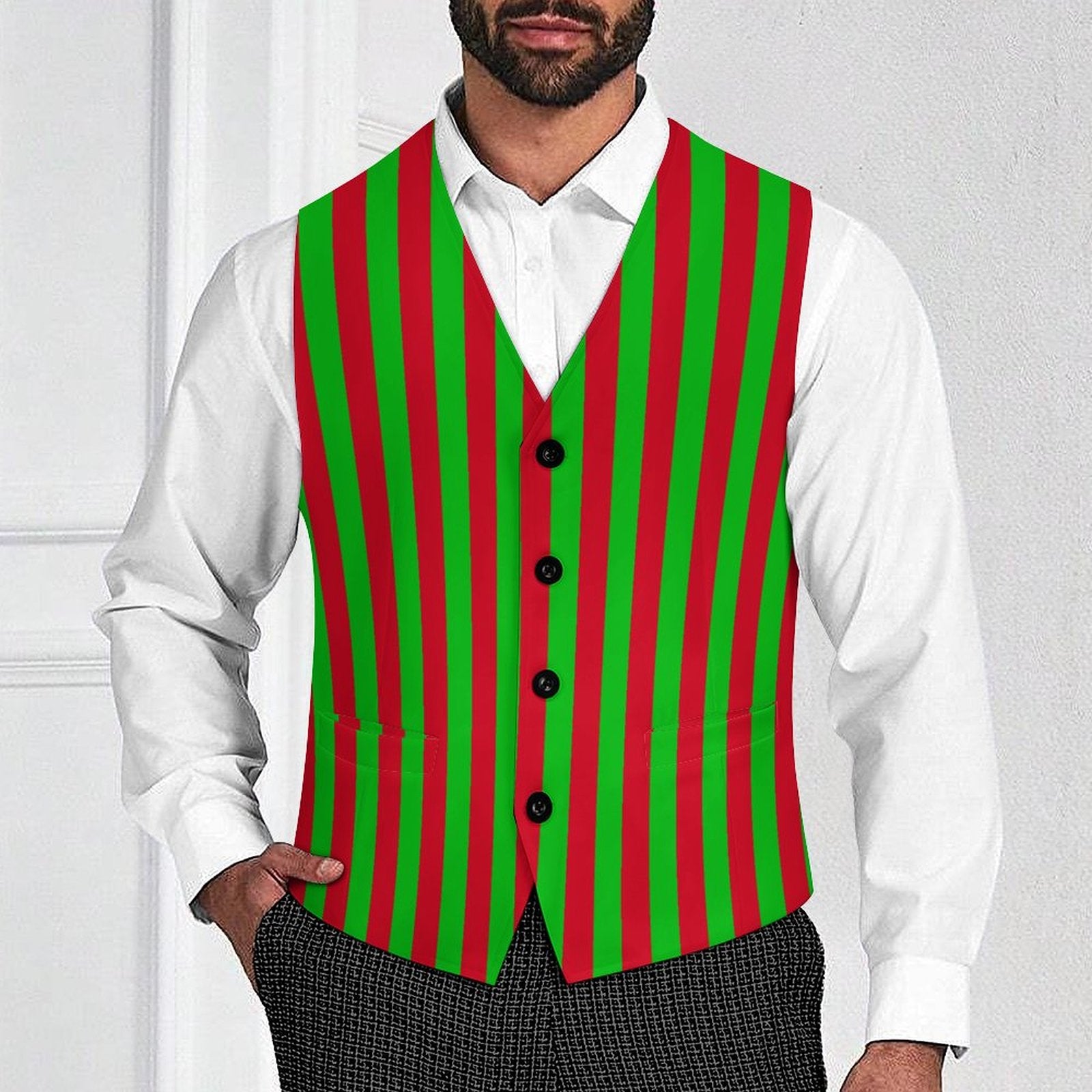 Yuletide Jester Men's Fancy Holiday Suit Vest
