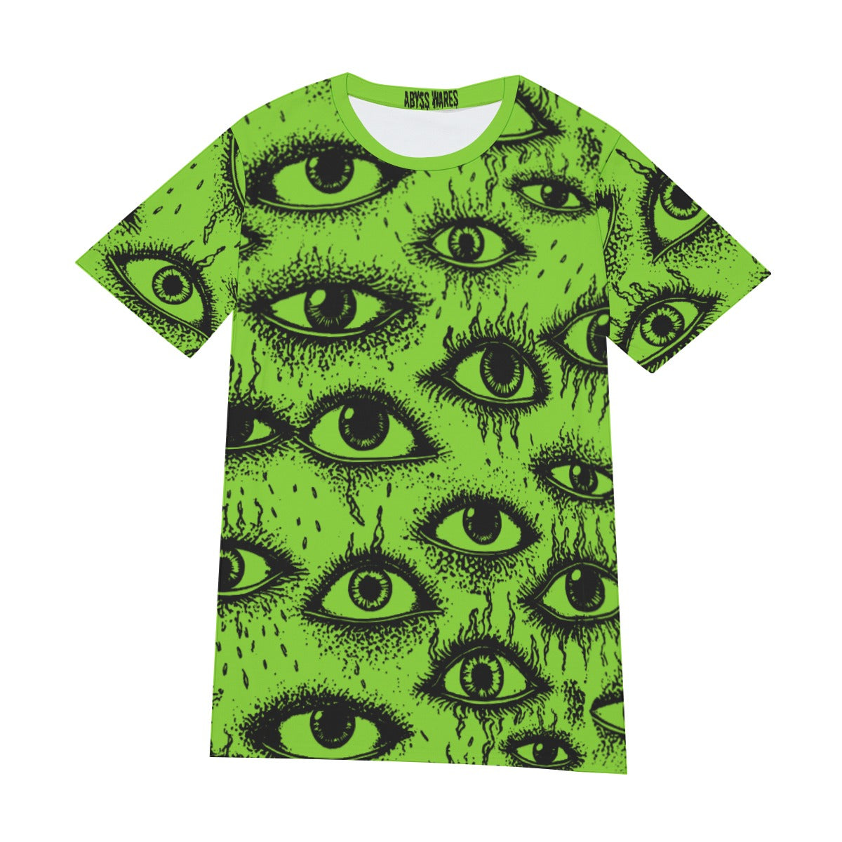 Weirdy Eye Cotton Graphic TShirt Alien Green Weirdcore Streetwear or Sleepwear