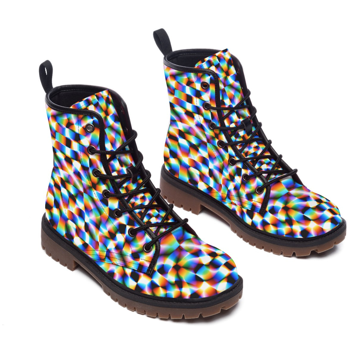 Checker Hacker Combat Boots Vaporwave Whimsigoth Nonbinary Sizing