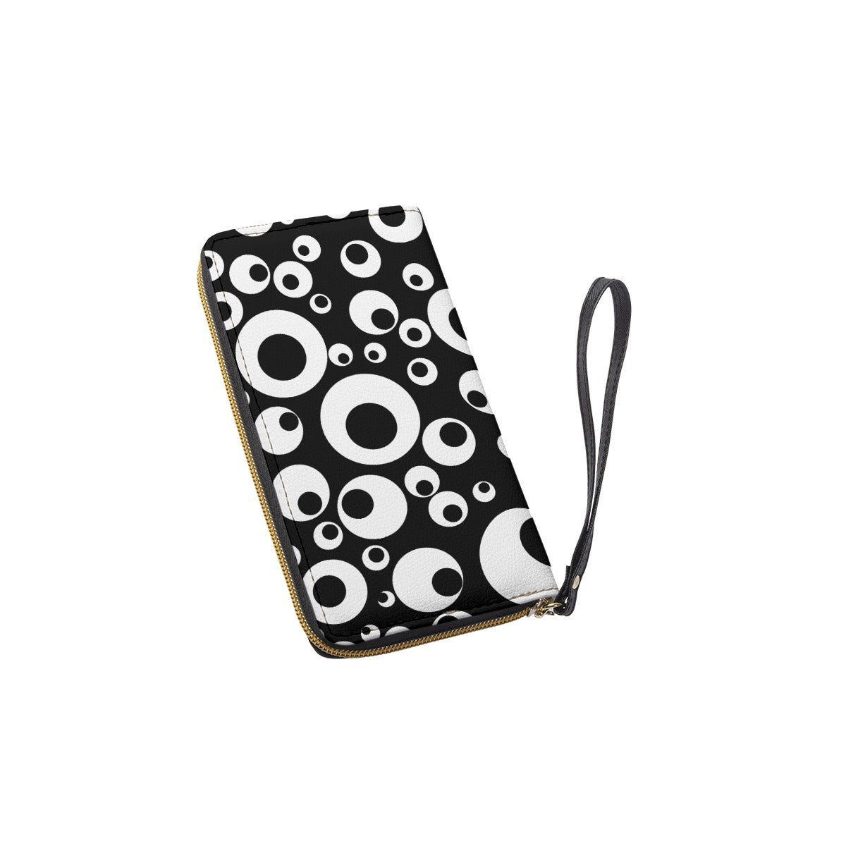 Google Eye Zipper Clutch Wallet Mini Purse | Vegan Leather Weirdcore Aesthetic Black and White