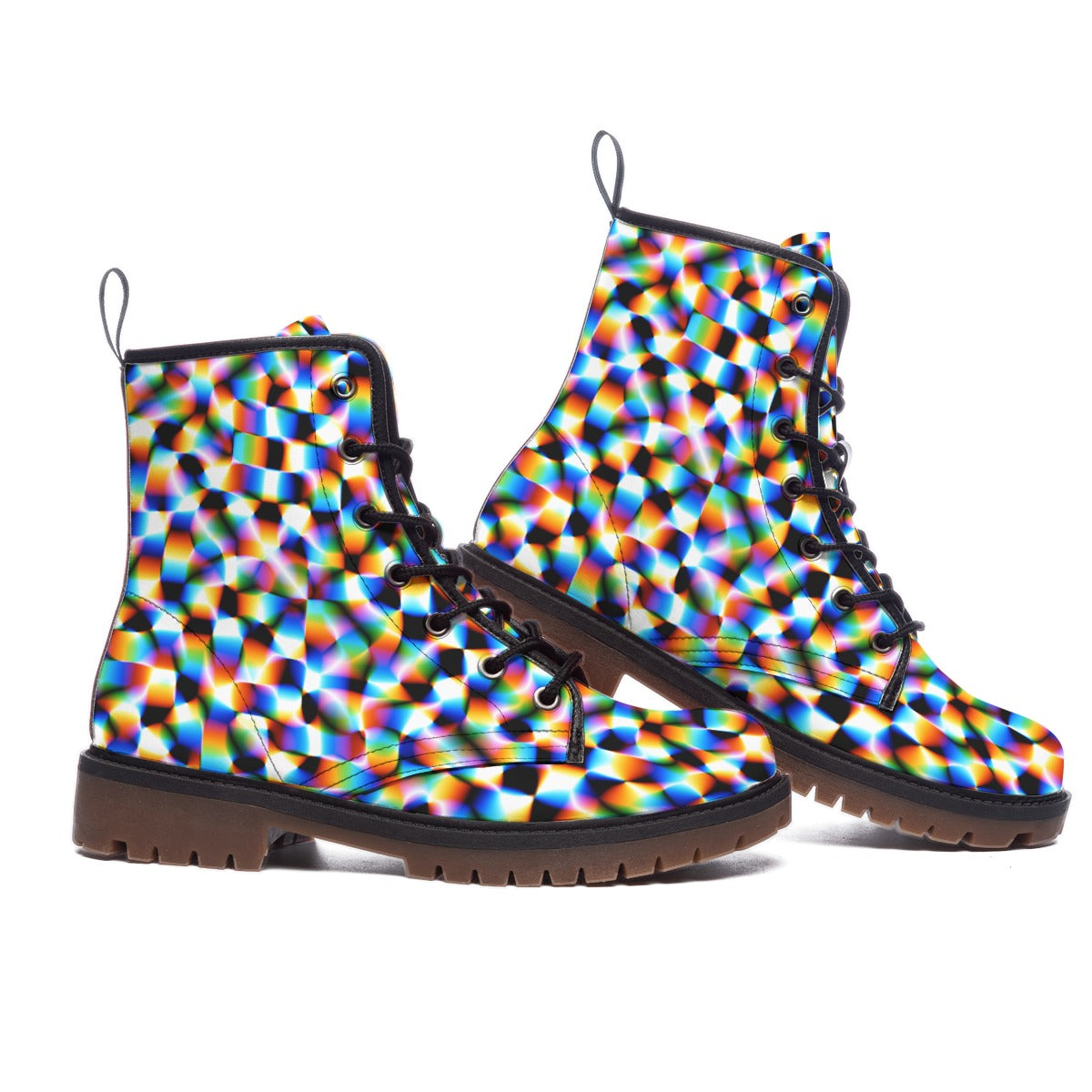 Checker Hacker Combat Boots Vaporwave Whimsigoth Nonbinary Sizing