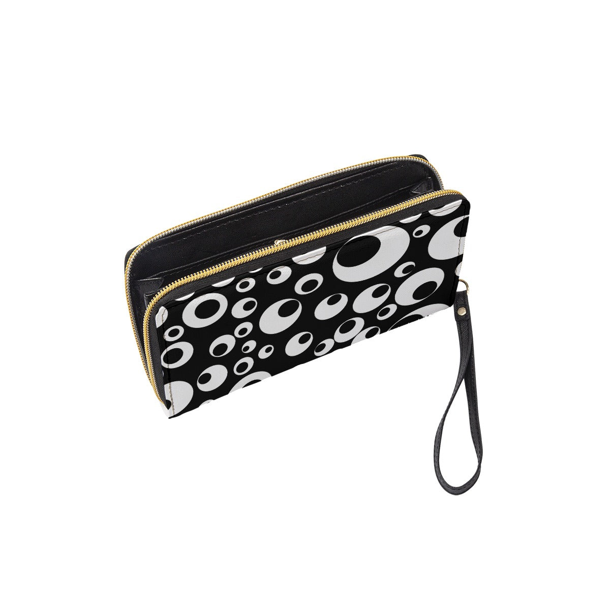 Google Eye Zipper Clutch Wallet Mini Purse | Vegan Leather Weirdcore Aesthetic Black and White